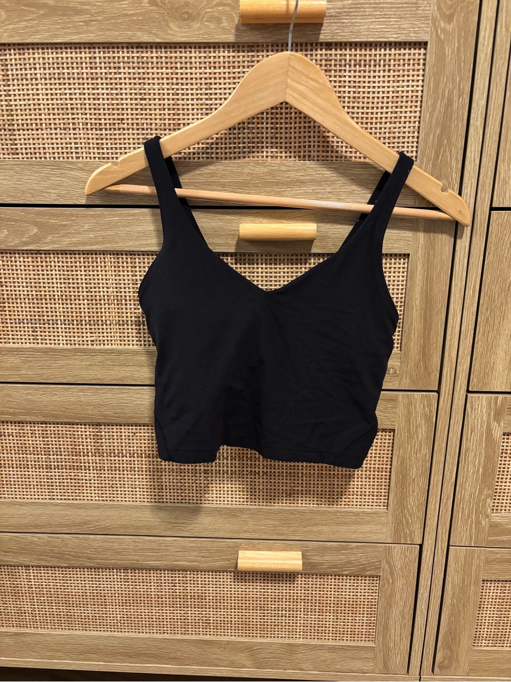 lululemon athletica Black V-Neck Cropped Tank